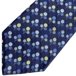 Ted Baker London Textured Blue Floral Berry Pattern Silk Tie Geometric